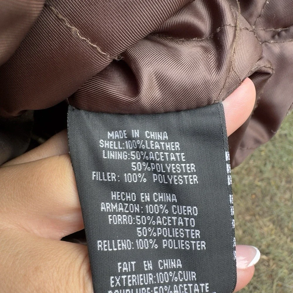 Vintage KC Collections Leather Jacket Women XL Dark Brown Blanket Lining Western - Picture 9 of 13
